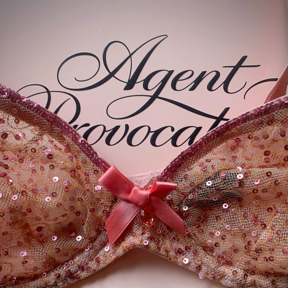 Pink Soirée Czarinah Sequined Tulle Underwired Bra